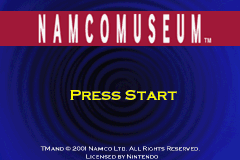 Namco Museum title screen for GameBoy Advance
